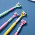 thumbnail image 4 of Cepillo de dientes de tres lados con cerdas suaves de color macaron y protección bucal de tres cabezales para adultos, 4 of 5