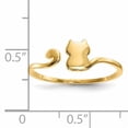 thumbnail image 2 of 14k Yellow Gold Cat Adjustable Cuff Ring Animal, 2 of 6