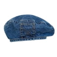 thumbnail image 4 of Denim Hat casco Mujeres para francés Capítulo Causer Pintor para vacaciones de viaje Azul oscuro, 4 of 8