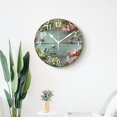 thumbnail image 4 of 14 Inch Wall Clock Battery Operated Silent Clock Decorative for Office, Kitchen, Outdoor, Living Room，Flowers Frame on White Wooden Background Amazing, 4 of 4