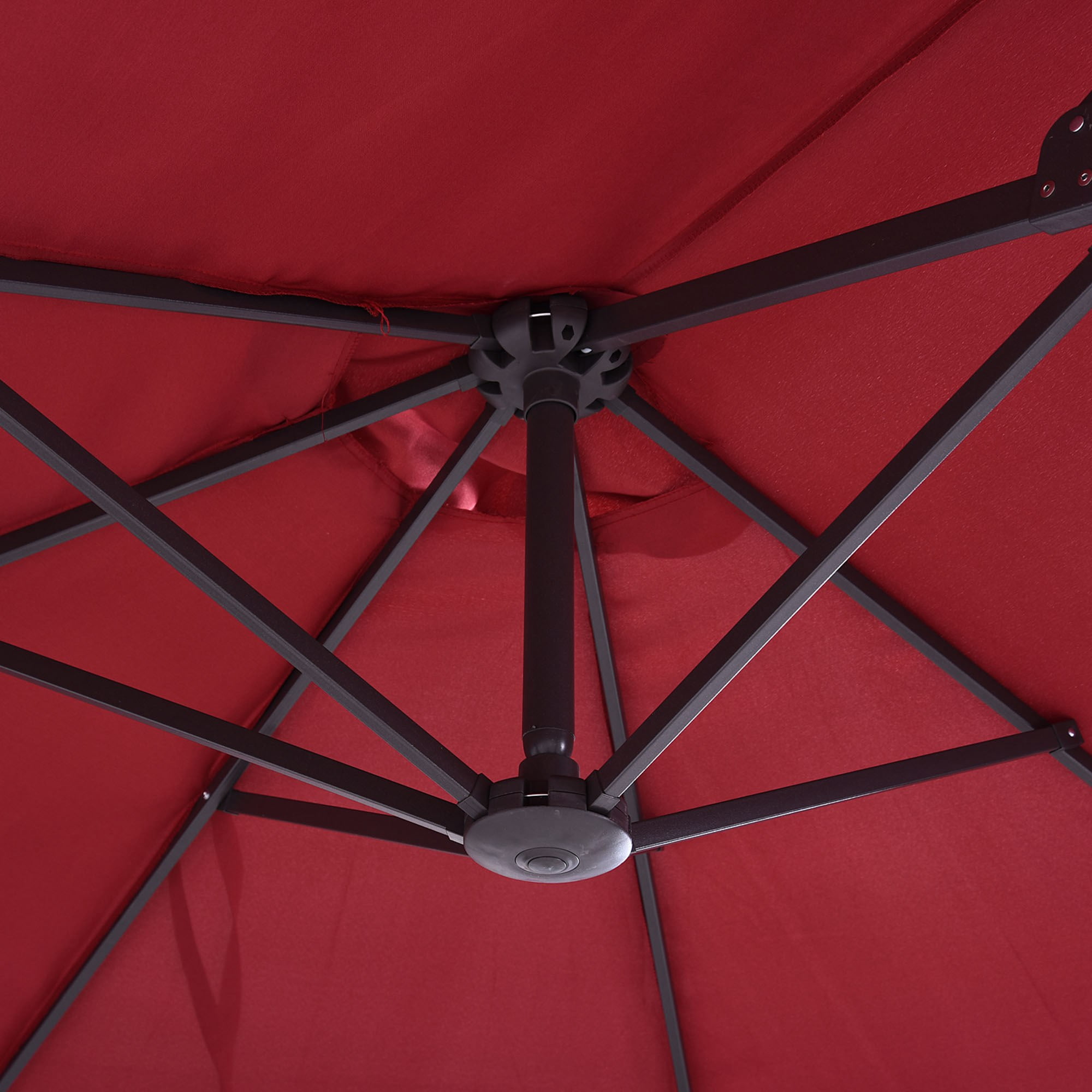 Outsunny Extra Large ft Patio Umbrella, 7.9 ft x 15 ft, Wine Red