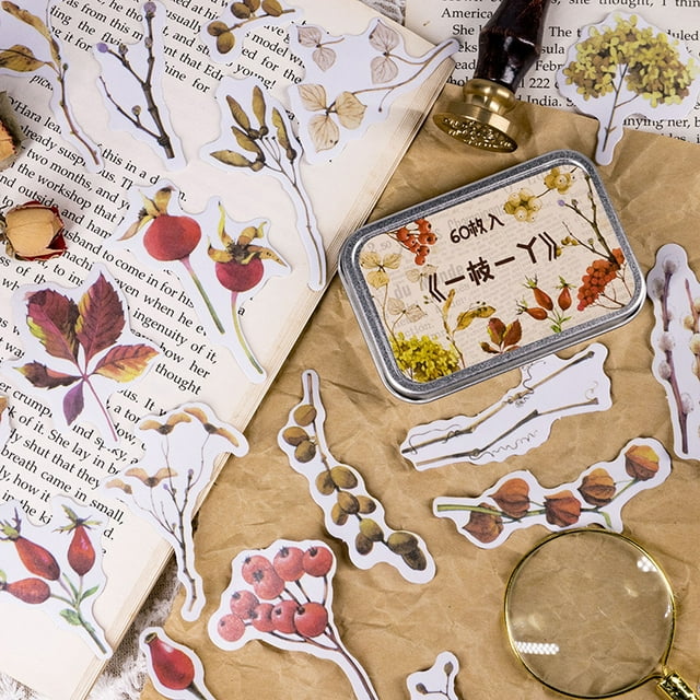 CAROOTU Sticker Scrapbooking Supplies Beautiful Adhesive Decorative Sticker For Gift Packaging Notebooks