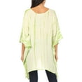 thumbnail image 2 of Sakkas Wren Lightweight Circle Poncho Top Blouse With Detailed Embroidery - TD-Green - One Size Regular, 2 of 5