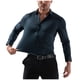 thumbnail image 2 of pstuiky mangas largas para hombre, Camisa informal de manga larga con botones y elástico para hombre salir tops m, 2 of 9