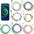 thumbnail image 2 of Charging Cords, USB C Beaded Phone Charger Cord for , 2 in 1 Cute Fast Charging Cable, 2 of 7