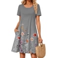 thumbnail image 3 of Fantaslook Boho Summer Dresses for Women Casual Short Sleeve T Shirt Dress with Pockets Beach Vacation Clothes, 3 of 9