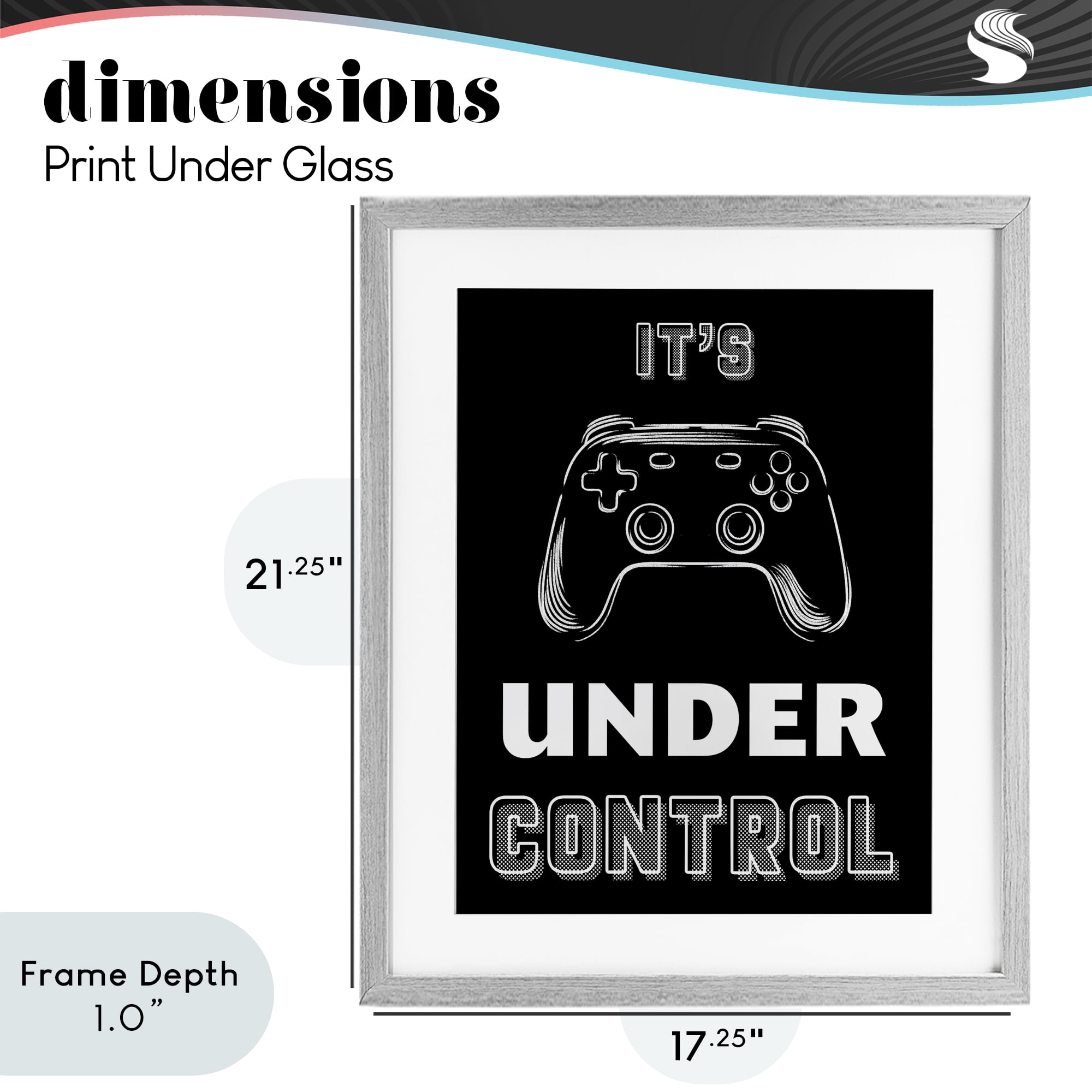 Stupell Industries Under Control Gamer Gray Framed Print Under Glass, design by Marcus Prime