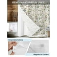 thumbnail image 3 of No Hook Shower Curtain with Snap in Liner,Farm Wildflower Herb Butterfly Waterproof Bath Curtain Double Layers with See Through Top Window,Abstract Floral Leaves Hotel Shower Curtains 72x72in, 3 of 9
