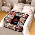 thumbnail image 5 of Custom Blanket with Photos Text Customized Blanket Personalized Flannel Throw Blankets for Adult Kid Birthday Christmas Fathers Mothers Valentines Day Customized Gift A Blankets, 5 of 5