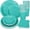 Teal, variant on 100Pcs Dusty Pink Tableware Set Disposable Dinnerware Set 50Pcs Paper Plates 25Pcs Napkin 25Pcs Cups for Wedding Birthday Bride Shower Party Table Decor