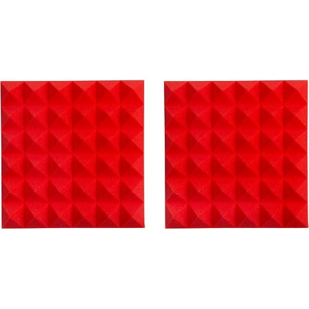 UPC: 0716408556789 | Gator GFW-ACPNL1212P-2PK Pair of 2 Inch – Thick Acoustic Foam Pyramid Panels 12×12 Red