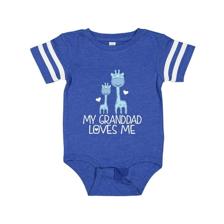 

Inktastic Granddad Loves Me Boys Giraffe Grandson Gift Baby Boy Bodysuit