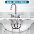 thumbnail image 3 of Wowow 4 in. Centerset Double Handle High Arc Bathroom Sink Faucet with Pop Up Drain in Brushed Nickel, 3 of 8