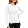thumbnail image 5 of GUACER Fleece Warm Crewneck Tops for Women Long Sleeve Soft Stretch Slim Fit Base Layer Shirts for Casual Fall Winter, 5 of 7