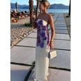 thumbnail image 2 of Women Y2k Strapless Maxi Dress Summer Backless Floral Long Tube Dress Off Shoulder Cocktail Party Dress  M, 2 of 8