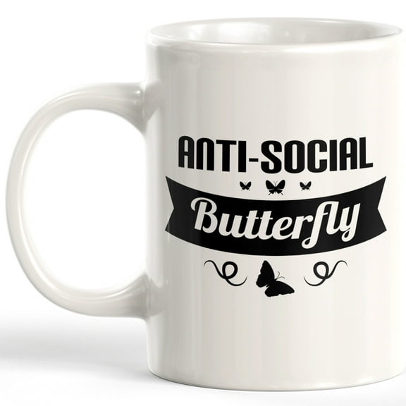 Anti-Social Butterfly 11oz Plastic Coffee Mug