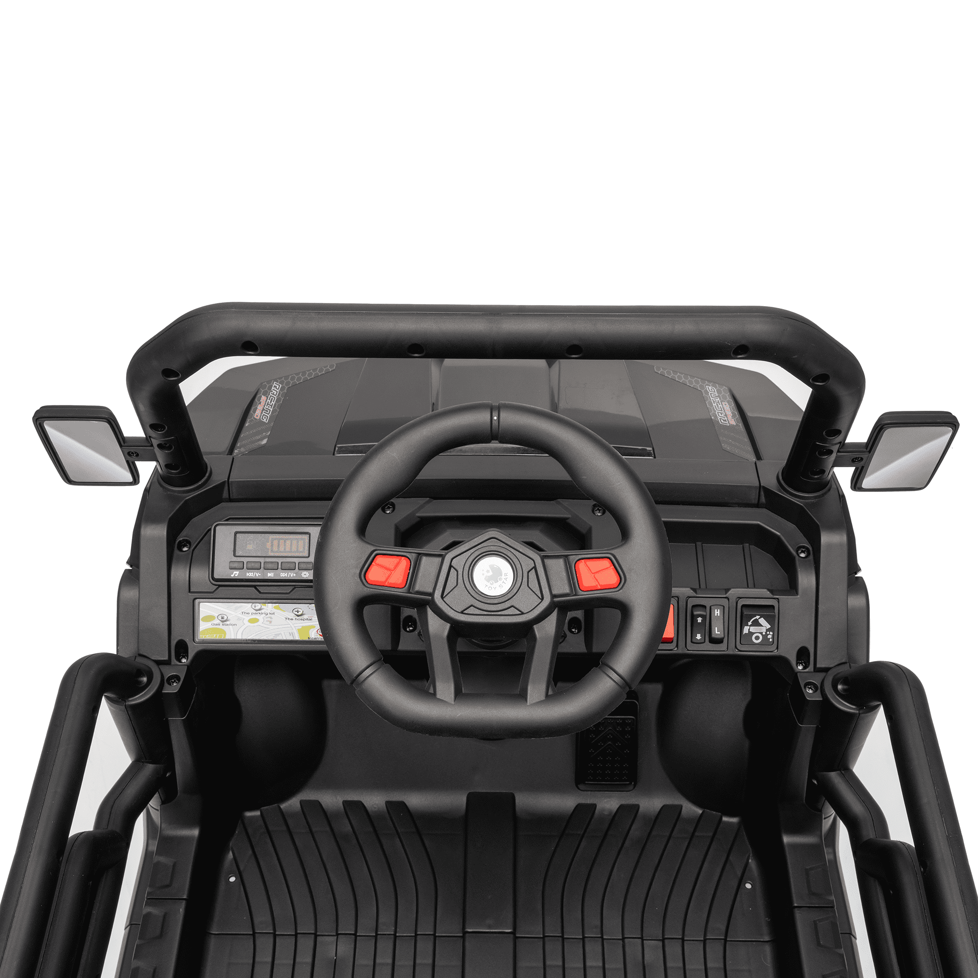 Joyracer 12V Ride on Toys with Remote Control, Power Car Wheels for Ages 2-5 with Shovel, Bluetooth Music, Spring Suspension, LED Lights, Black