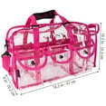 thumbnail image 4 of SHANY Clear PVC Makeup Bag - Large Professional Makeup Artist Rectangular Tote with Shoulder Strap and 5 External Pockets - PINK, 4 of 5