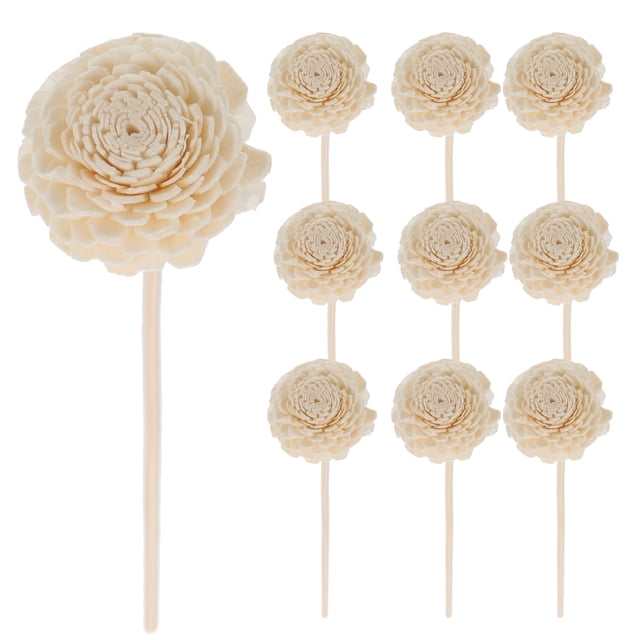 10pcs Aromatherapy Dried Flower Sticks for Decor White Synthetic Material Diffuser Accessories