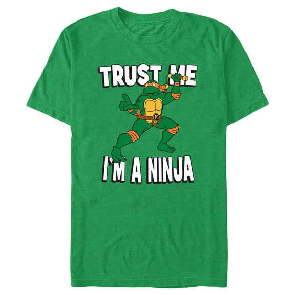 Men's Teenage Mutant Ninja Turtles Michelangelo Trust Me I'm a Ninja  Graphic Tee Kelly Heather Small