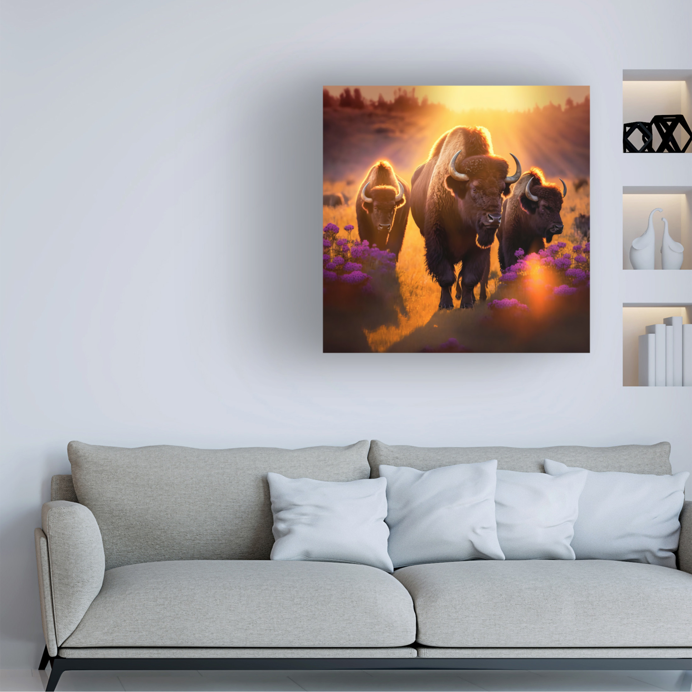 Canvas Wall Art - Ray Heere 'North American Wildlife 61' Wall Art for Living Room, Bedroom, or Office Décor by Trademark Fine Art - 35 x 35 Inches