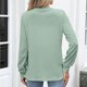 thumbnail image 3 of Women's casual long-sleeved V-neck solid color loose shirt, available in all sizes, plus sizes also acceptable. gray blue XXXL, 3 of 4