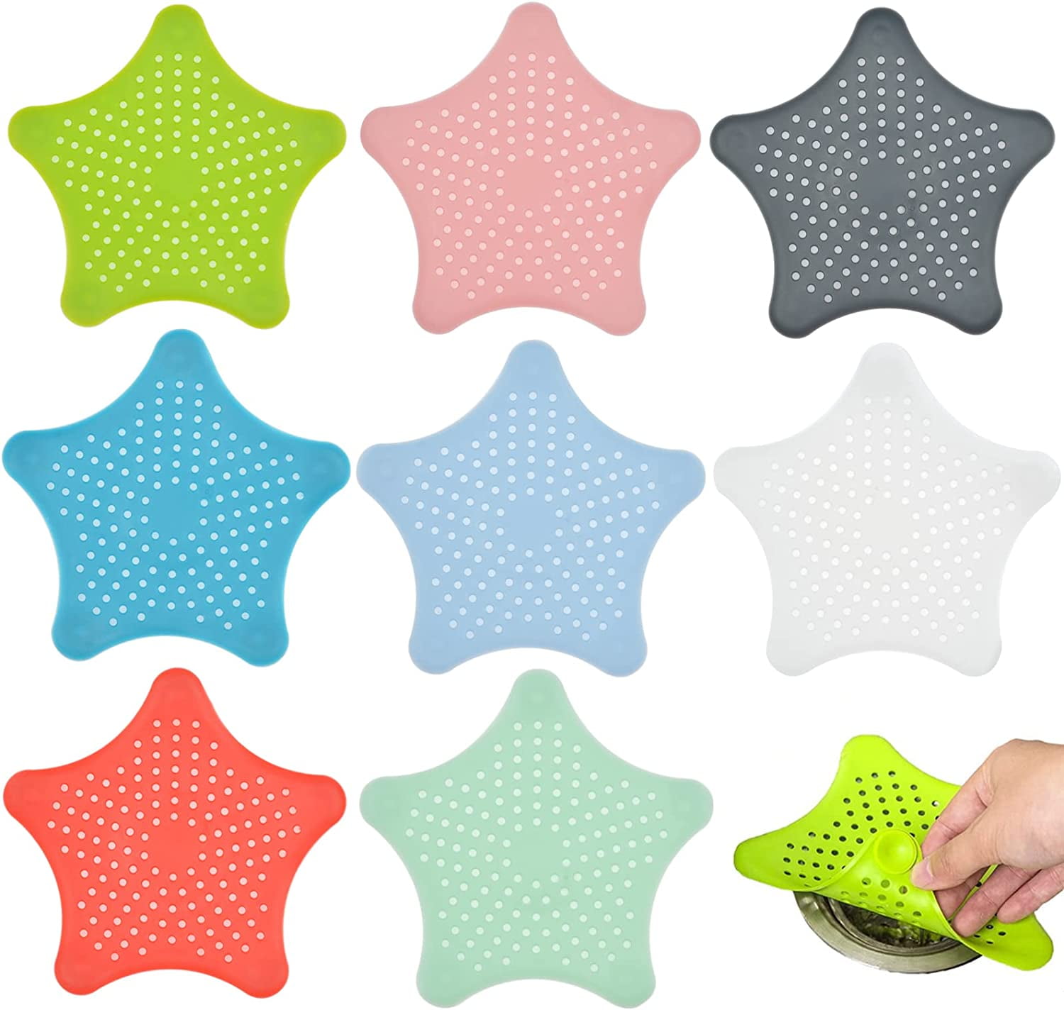 8 Pack Drain Hair Catcher Bathtub Drain Cover, Hair Catcher Shower ...