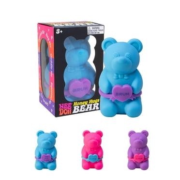 NeeDoh Honey Hugs Bear - Squishy Novelty Toy with Heart Shape Saying, Children Ages 3 