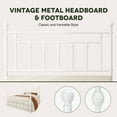 thumbnail image 3 of Einfach Queen Bed Frame, Metal Platform Bed Frame with Vintage Style Headboard, White, 3 of 7