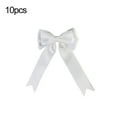 thumbnail image 3 of EWASWON 10 Pack White Christmas Bows, Handmade Polyester Satin Ribbon Bows, Cute Dovetail Bows for Christmas Tree, Wreaths Holiday Decorations, 3 of 6
