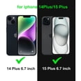 thumbnail image 2 of for iPhone 14 Plus / 15 Plus Case Compatible with MagSafe, Translucent Matte Shockproof Phone Case Cover - Black, 2 of 7