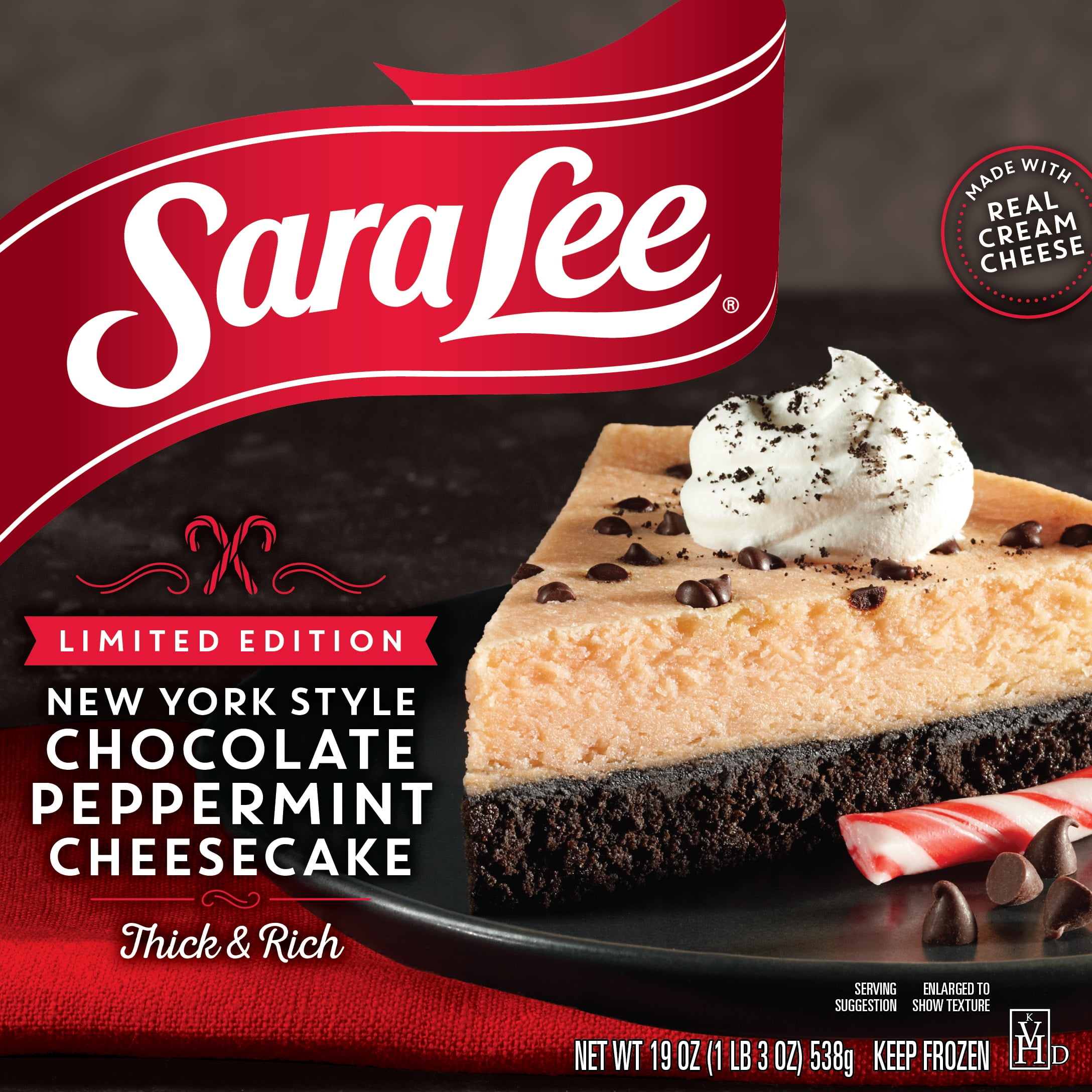 Sara Lee 7&quot; New York Style Chocolate Peppermint Cheesecake, 19 oz Box