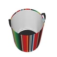thumbnail image 3 of Balery Mexican Serape Blanket Stripes Round Laundry Basket with Handles Waterproof Freestanding Laundry Hamper for Clothes Toys in the Dorm and Family-Small, 3 of 8