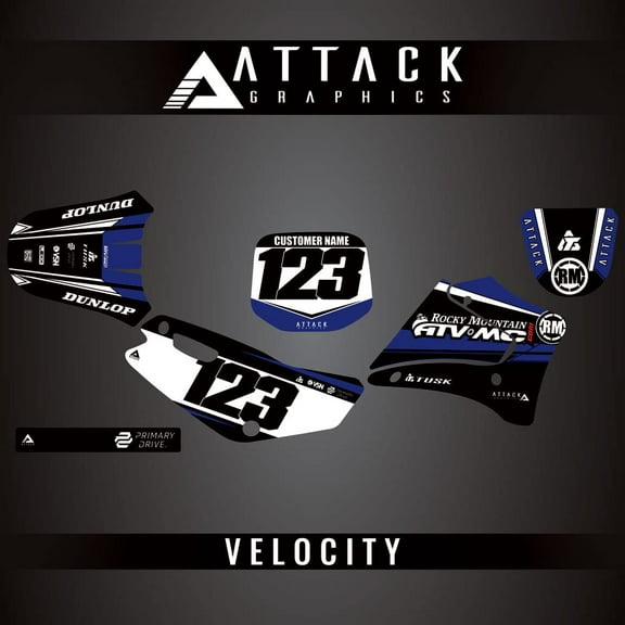 Attack Graphics Custom Velocity Complete Bike Graphics Kit for Yamaha TTR125 2001