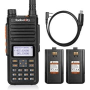 Radioddity GA-510 10-Watt Ham Radio Dual Band Handheld High Power Long Range Two Way Radio with Two Rechargeable 2200mAh Batteries & Programming Cable, Work with Chirp