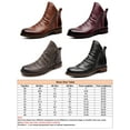 thumbnail image 2 of Harsuny Mens Leather Dress Boots Side Zipper Ankle Booties Wine Red 5.5, 2 of 5