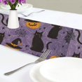 thumbnail image 4 of Yayeee Table Runner 70 inches Long Home Kitchen Dinning Party Decoration, Purple Halloween Black Cat, 4 of 7