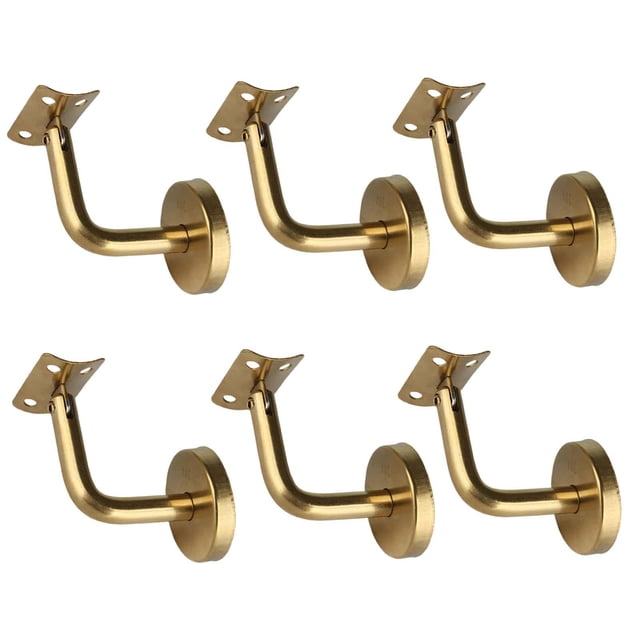 Xingzhi 6Pcs Hand Rail Brackets for Stairs Hand Railing Building Banister Support Arc Support Plate 6x6x5cm