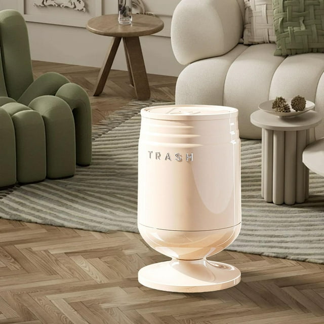 Cubo de basura, cubo de basura, de almacenamiento, contenedor de basura doméstico, cesto de basura para oficina, sala de estar, cocina y baño Blanco