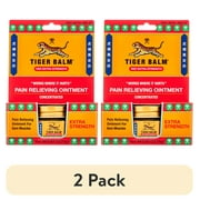 (2 pack) Tiger Balm Extra Strength Pain Relieving Ointment, 0.63 oz Jar for Arthritis Joint Pain Backaches Strains and Sore Muscles
