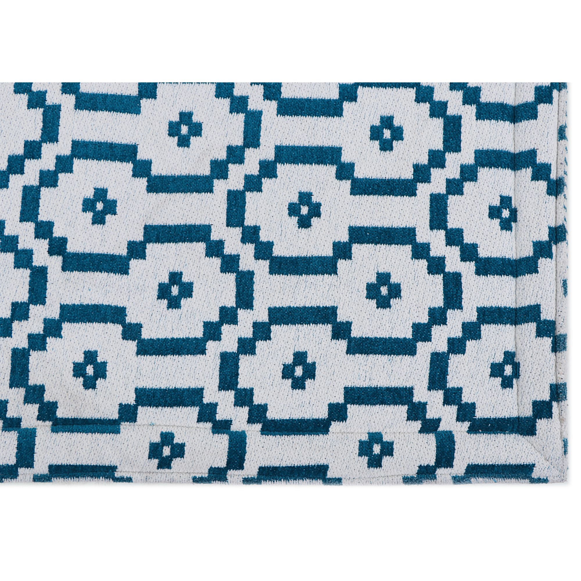 Rugsmith Teal Machine Woven Cypher-A Anti-Fatigue Kitchen Mat, 20" x 36"