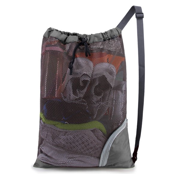 Mochila BeeGreen Swim Mesh con cordón gris 45 x 65 cm
