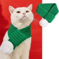 thumbnail image 4 of Dog Christmas Scarf Knitted Cat Neck Warmer Winter Warm Soft Knit Scarves Bandana Headdress Puppy Holiday Festive Apparel Pet Clothes Accessories for Small Medium Pets, 4 of 6