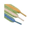 thumbnail image 2 of INSPIRE CHIC Flat Fuzzy Shoelaces Colored Shoe Laces Soft Wide Fluffy Shoestrings 2 Pairs Green Pink 100cm/39.37", 2 of 5