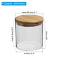 thumbnail image 2 of Uxcell 22 oz Tarro de vidrio con tapa de bambú hermética Contenedor de cocina de vidrio Tarro de almacenamiento de alimentos claro (10x10cm), 2 of 6