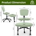 thumbnail image 6 of Waleaf Ergonomic Cross Legged Chair, 360° Swivel Height Adjustable Desk Chair with Wheels for ADHD,Teddy Fabric and Lumbar Support, 6 of 7
