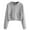 Gray, variant on ZZwxWA Women's Casual Zip Up Drawstring Cropped Hoodie Hooded Crop Jacket Top with Pockets Online Shopping