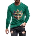 thumbnail image 2 of Blusas y camisas de manga larga con cuello redondo para hombre Blusa de manga larga con cuello redondo y estampado de carnaval para hombre Blusa de poliéster para hombre, 2 of 4