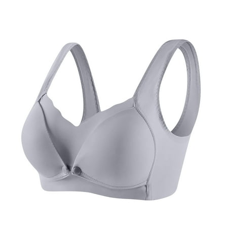 Nmnitkp Nursing Bras Front Antibacterial Fabric Button Bra Front Closure Everyday Sports Bras Convenient Snap Sleep Bra Women Comfort Wireless Bras for Women Blue 3XL