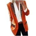thumbnail image 3 of QIPOPIQ Blazer Décontracté à Col Châle Imprimé Léopard pour Femmes, Bouton Unique, Manches Longues, Liquidation, 3 of 5